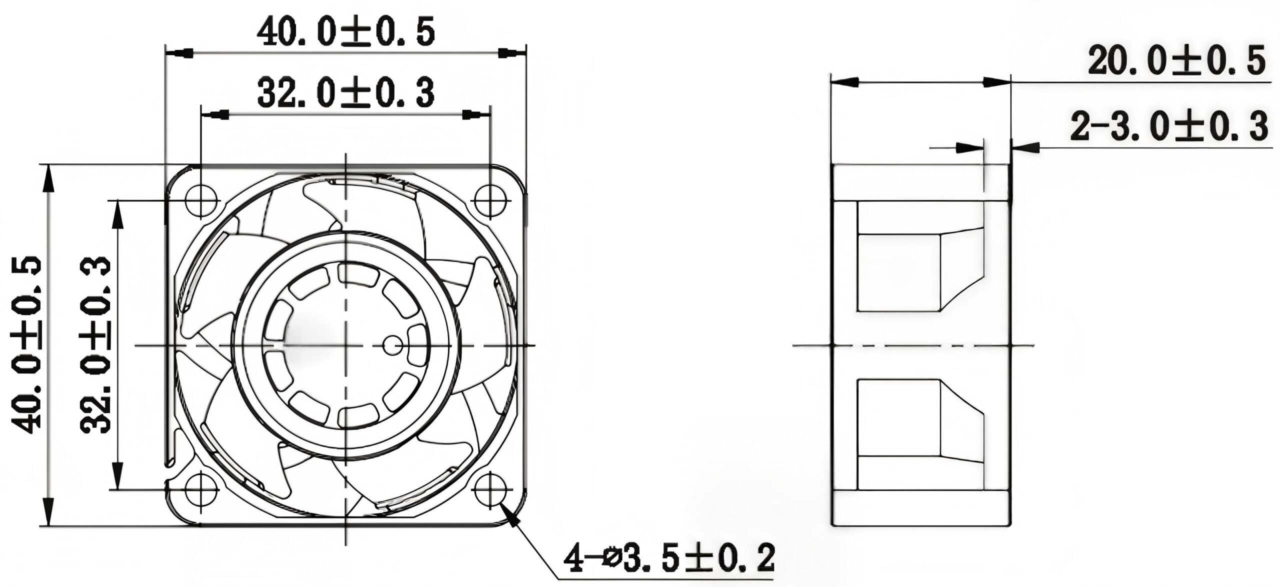 JF4020 dimensional drawing